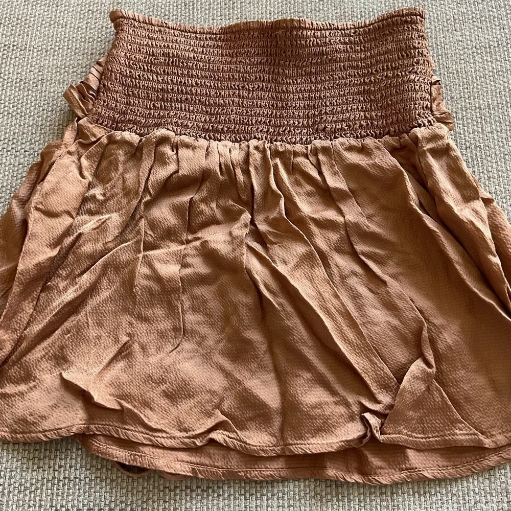 Aerie Brown Ruched Mini Skirt